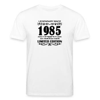 1985 - Jahrgang 1985 - Baujahr 1985 - Stanley/Stella Unisex Bio-T-Shirt CREATOR  - Weiß - Vorne - Alina (178cm) & Michal (187cm)