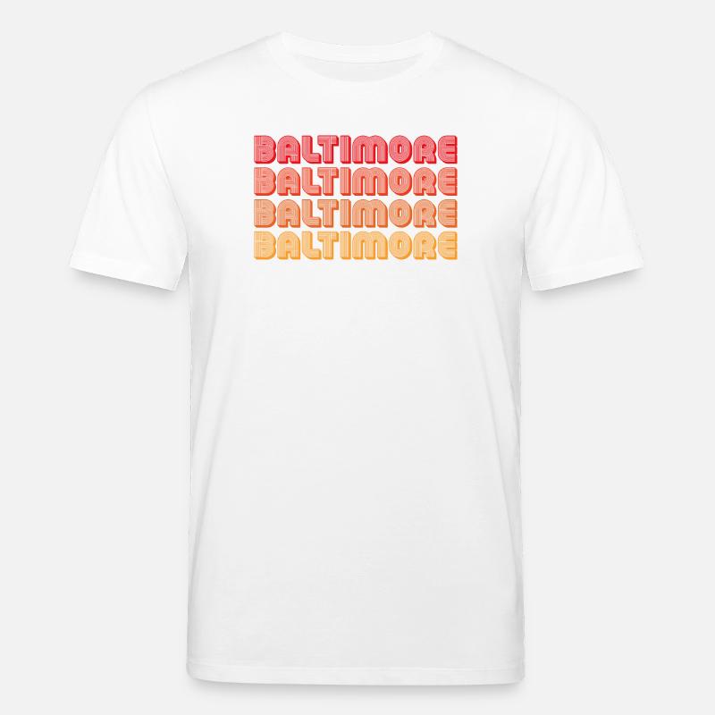 Baltimore Neon Gradient Repeats - Stanley/Stella CREATOR Unisex Organic T-Shirt - white