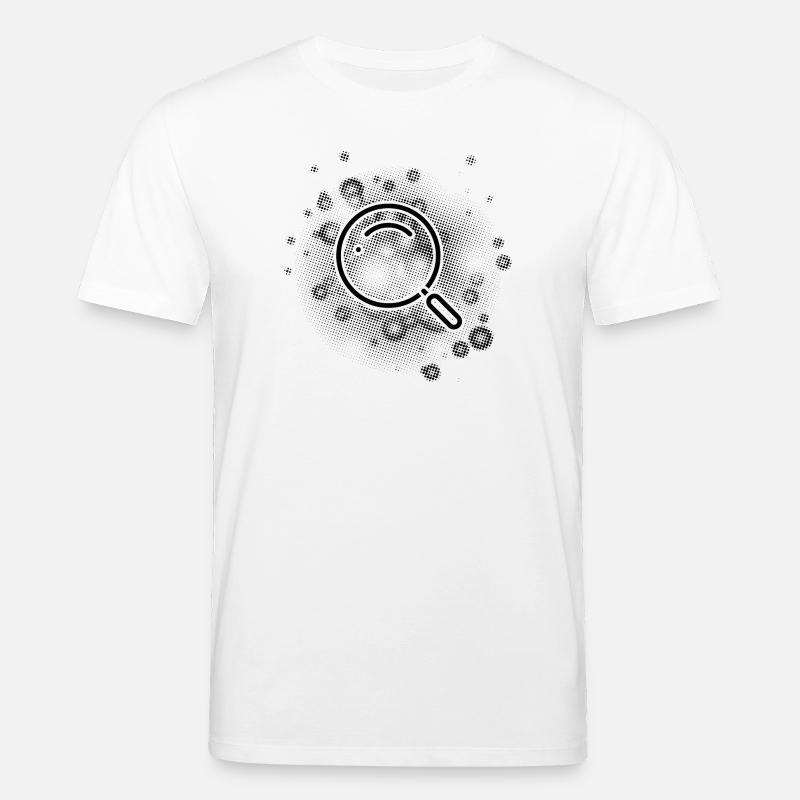Lupe mit Punkte Hintergrund - Stanley/Stella Unisex Bio-T-Shirt CREATOR  - Weiß
