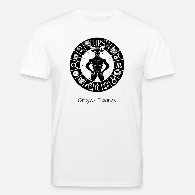 Sternzeichen Stier 001 schwarz - Stanley/Stella Unisex Bio-T-Shirt CREATOR  - Weiß