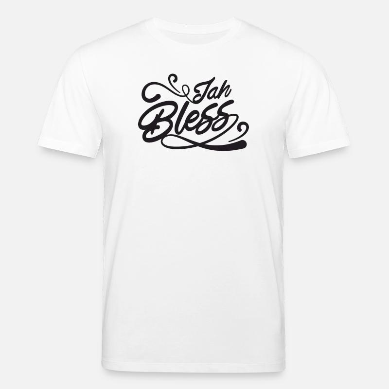 Jah Bless Script - Stanley/Stella CREATOR Unisex Organic T-Shirt - white