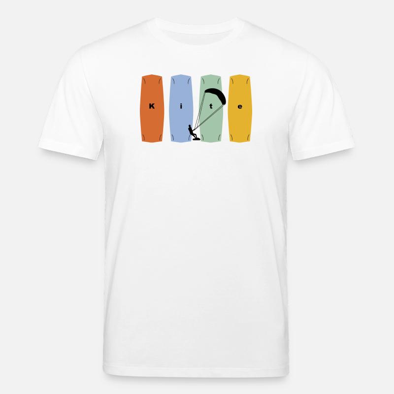 Kite Kitesurfing Desig - Planche et Kiter - T-shirt bio CREATOR Stanley/Stella Unisexe - blanc