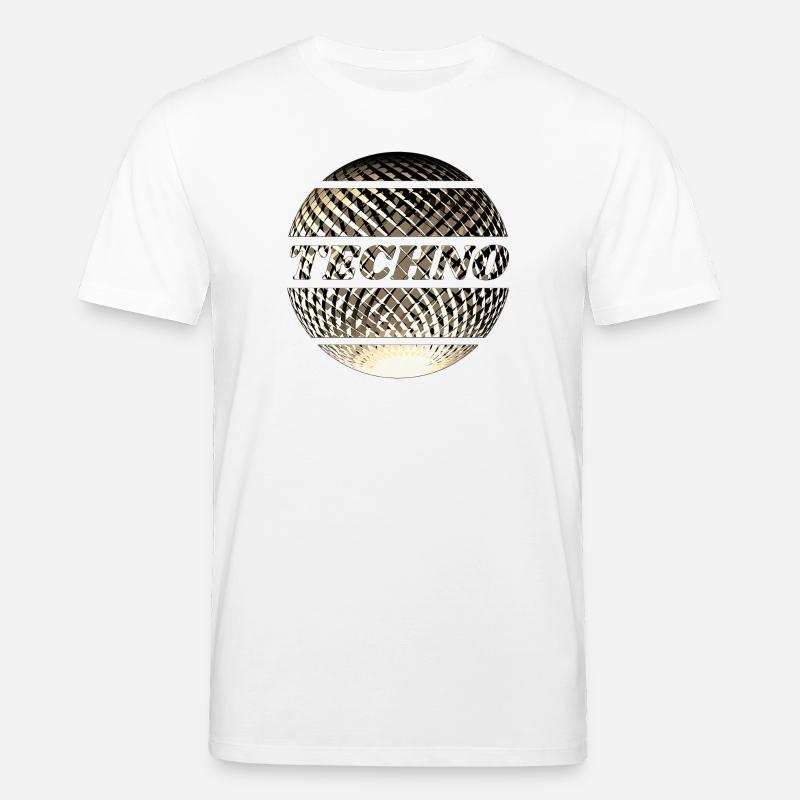 Boule techno disco or - T-shirt bio CREATOR Stanley/Stella Unisexe - blanc