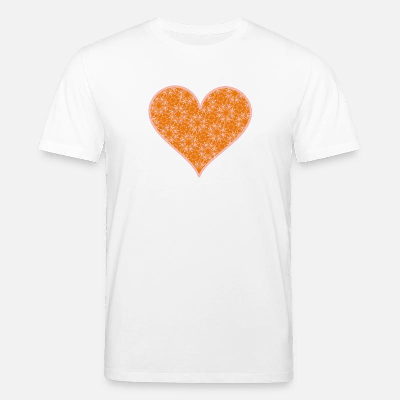Herz orange pink - Stanley/Stella Unisex Bio-T-Shirt CREATOR - Weiß