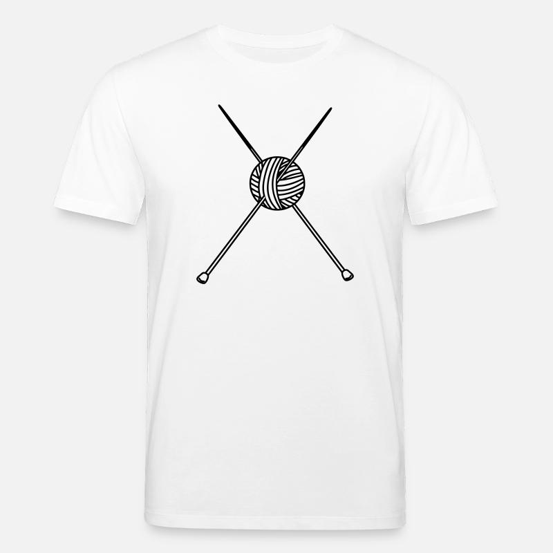 Stricknadeln mit Brötchenwolle Basteln - Stanley/Stella Unisex Bio-T-Shirt CREATOR  - Weiß