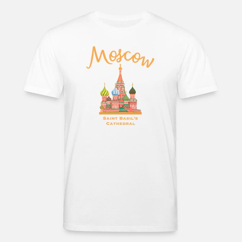 Moscou, cathédrale Saint-Basile, dessin marquant - T-shirt bio CREATOR Stanley/Stella Unisexe - blanc