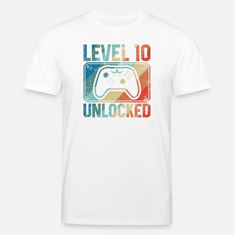 Level 10 Unlocked Controller - Stanley/Stella CREATOR Unisex Organic T-Shirt - white