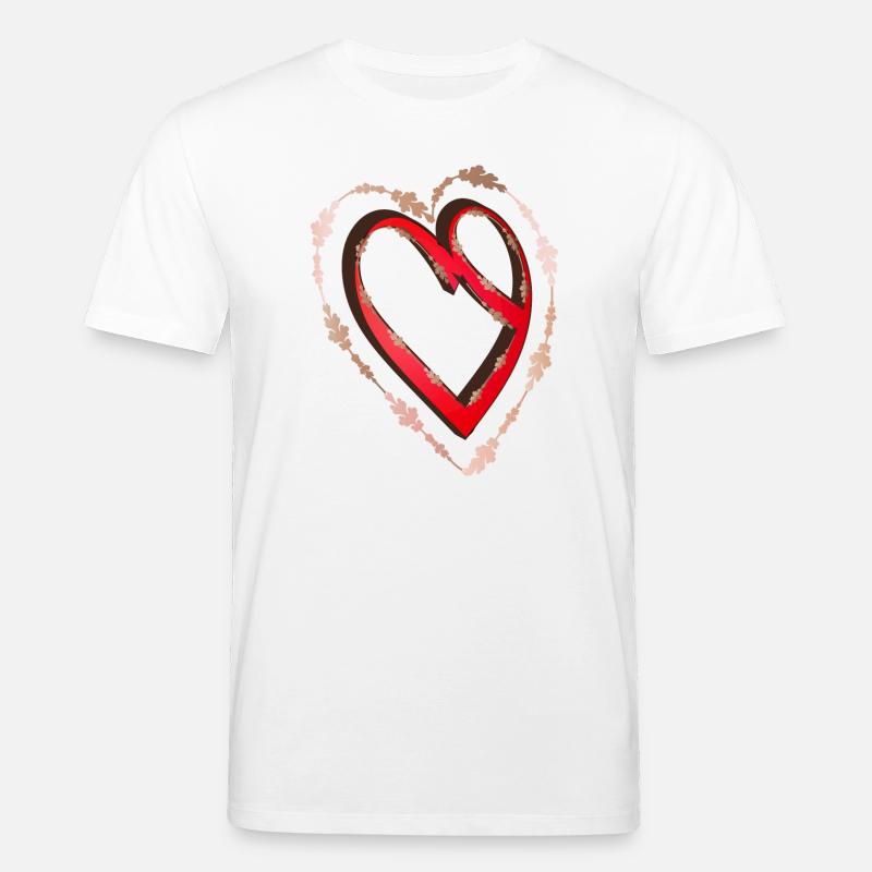 nostalgisches rotes Kalligrafie Herz - Stanley/Stella Unisex Bio-T-Shirt CREATOR  - Weiß