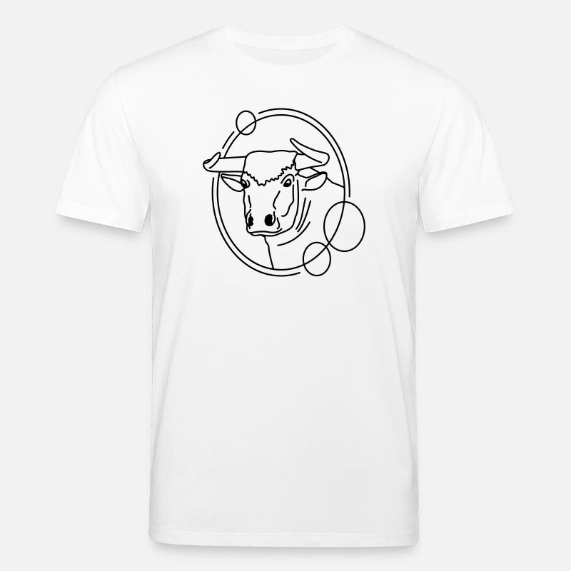 Stier in geometrischer Form - Line-Art-Design - Stanley/Stella Unisex Bio-T-Shirt CREATOR  - Weiß