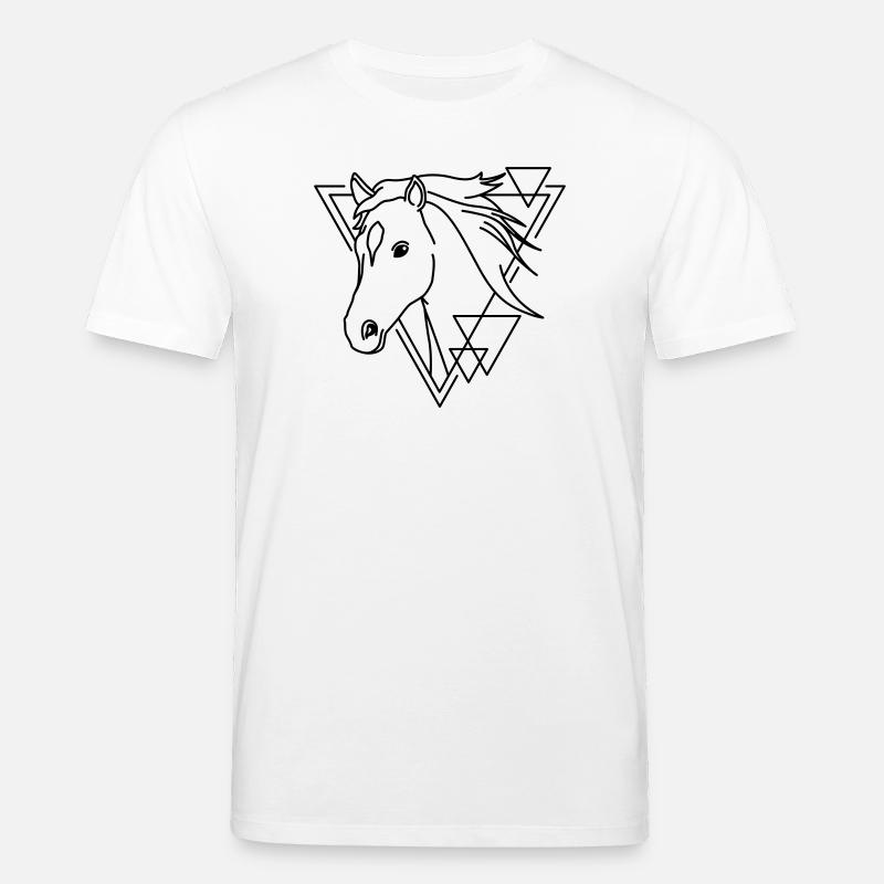 Pferd in geometrischer Form - Line-Art-Design - Stanley/Stella Unisex Bio-T-Shirt CREATOR  - Weiß