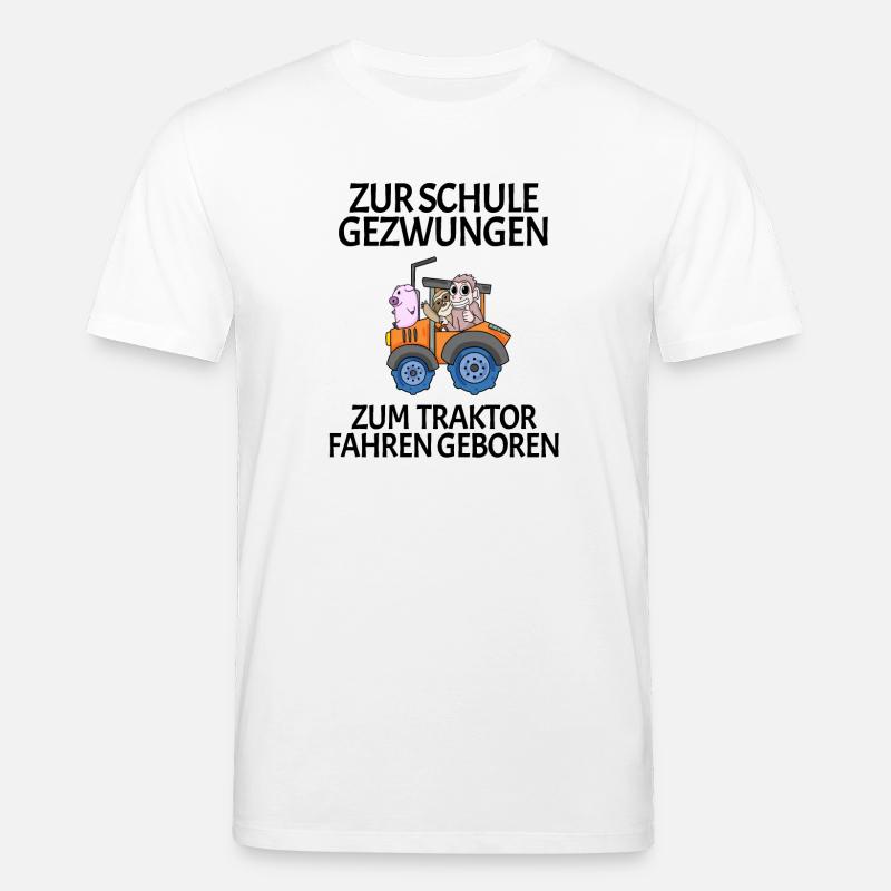 Schule Einschulung Traktor Geschenk Lustig - Stanley/Stella Unisex Bio-T-Shirt CREATOR  - Weiß
