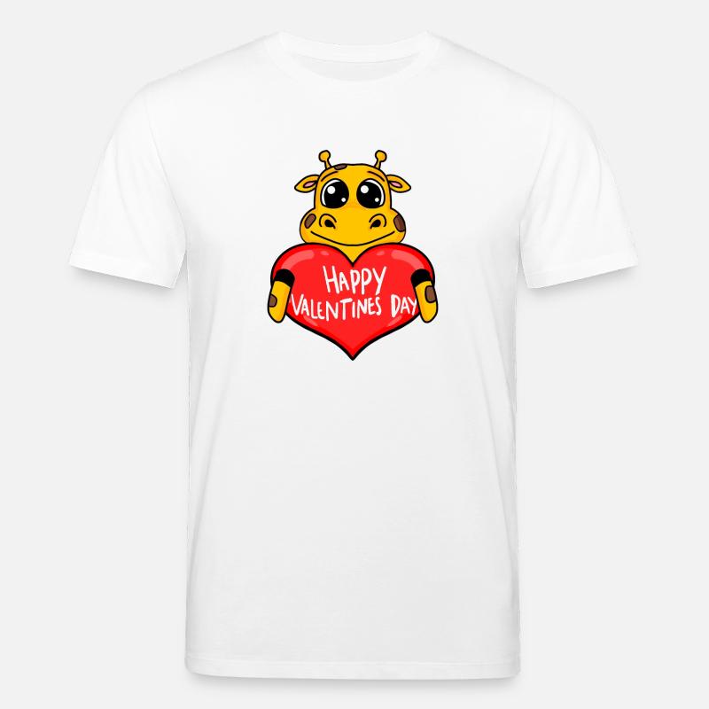 Girafe cœur de la Saint-Valentin - T-shirt bio CREATOR Stanley/Stella Unisexe - blanc