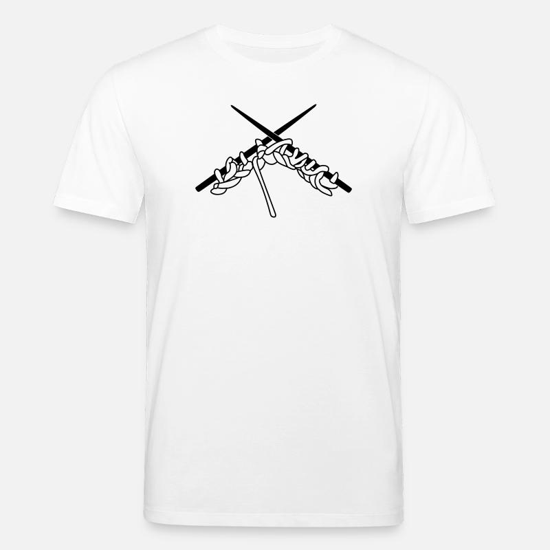 Stricken, Strickstift transparenter Schirm - Stanley/Stella Unisex Bio-T-Shirt CREATOR  - Weiß