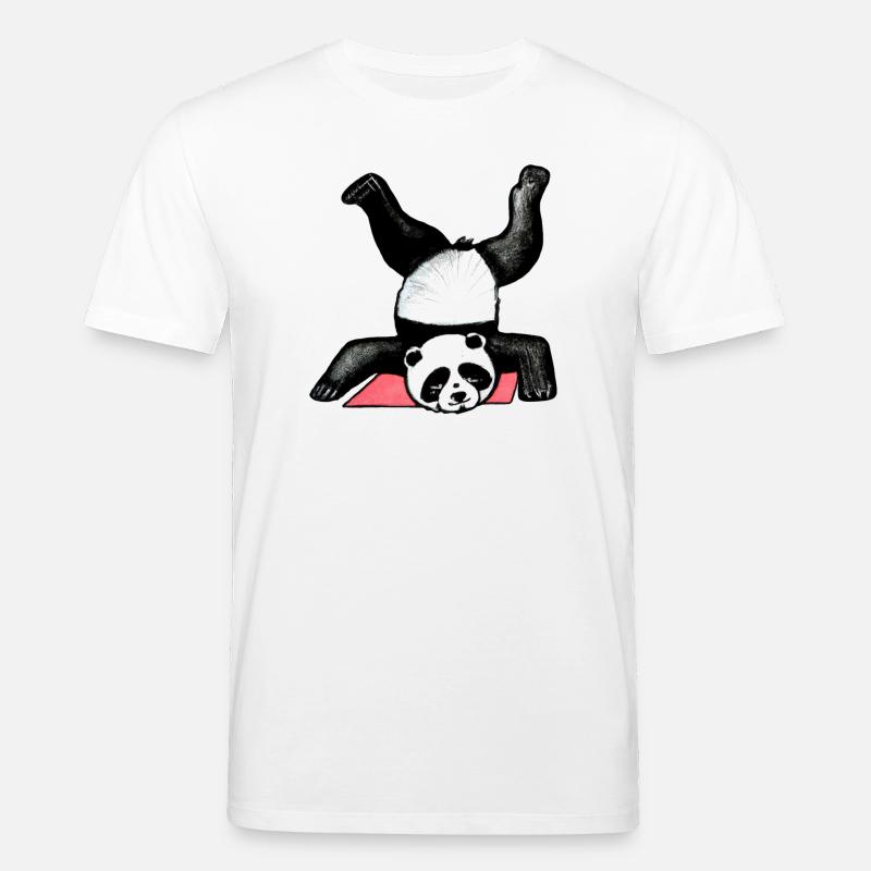Panda Akrobat auf Matte - Stanley/Stella Unisex Bio-T-Shirt CREATOR  - Weiß