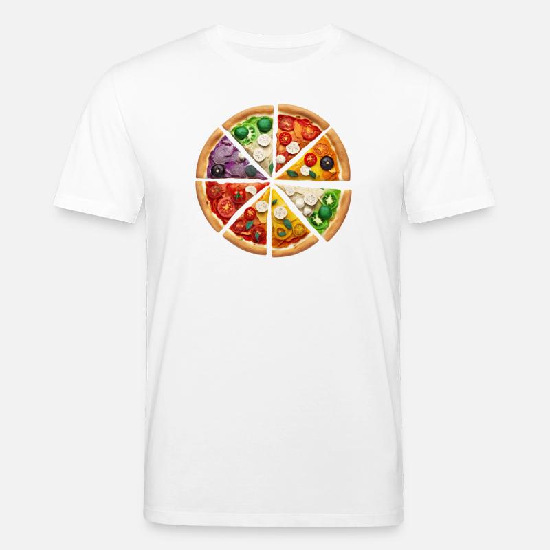 Regenbogenpizza Segmente - Stanley/Stella Unisex Bio-T-Shirt CREATOR  - Weiß