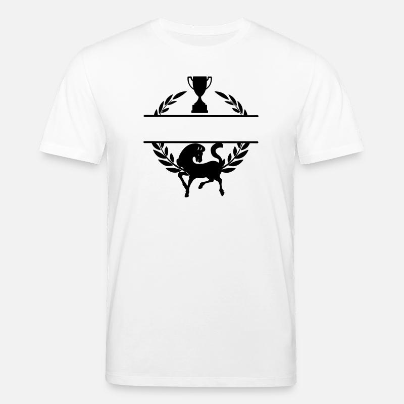 Pferd im Lorbeerkranz mit Becher - Stanley/Stella Unisex Bio-T-Shirt CREATOR - Weiß