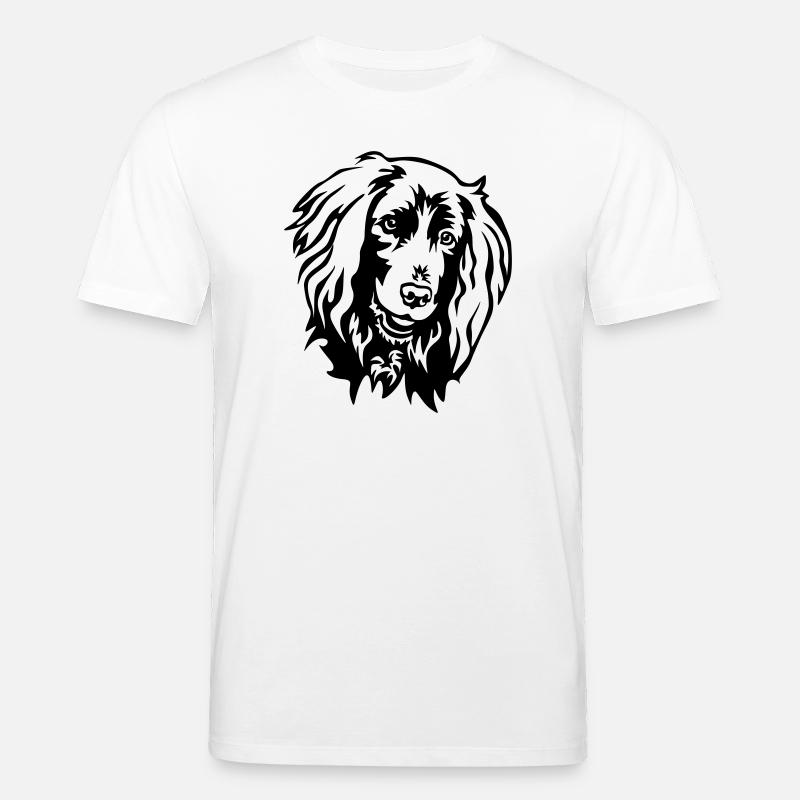 Deutsch Langhaar Kopf - Stanley/Stella Unisex Bio-T-Shirt CREATOR  - Weiß