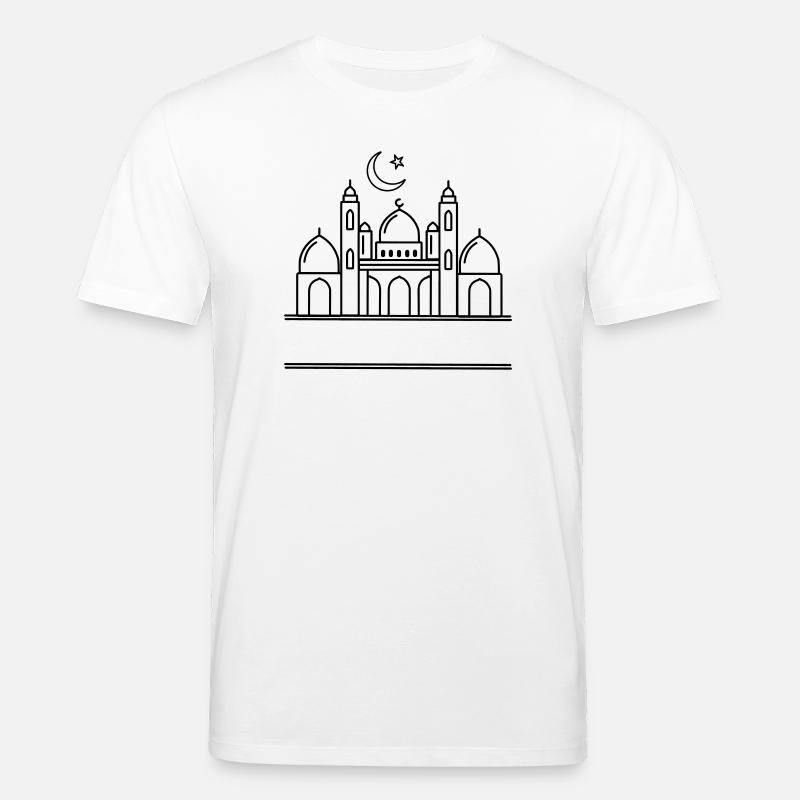 Mosquée avec barre de texte transparente - T-shirt bio CREATOR Stanley/Stella Unisexe - blanc