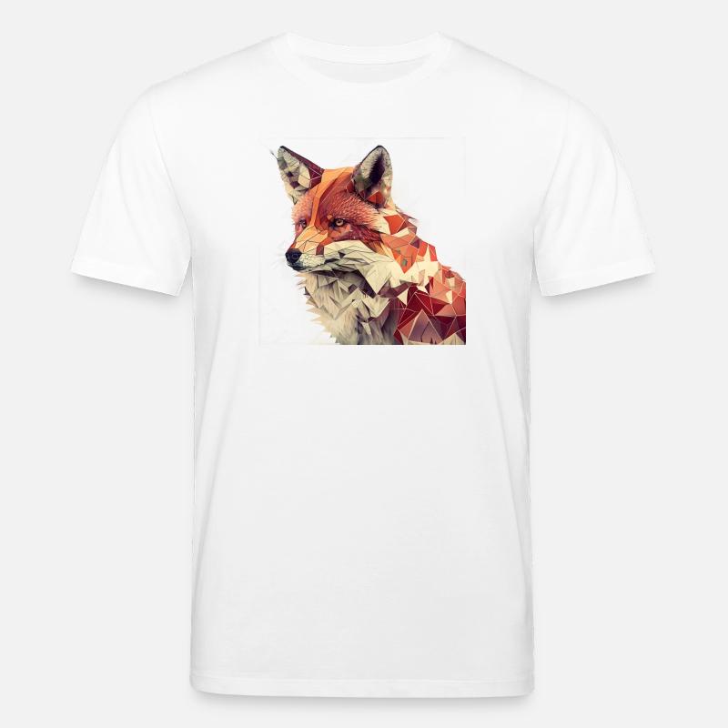 Fuchs - Geometrisches Tier Print - Stanley/Stella Unisex Bio-T-Shirt CREATOR  - Weiß