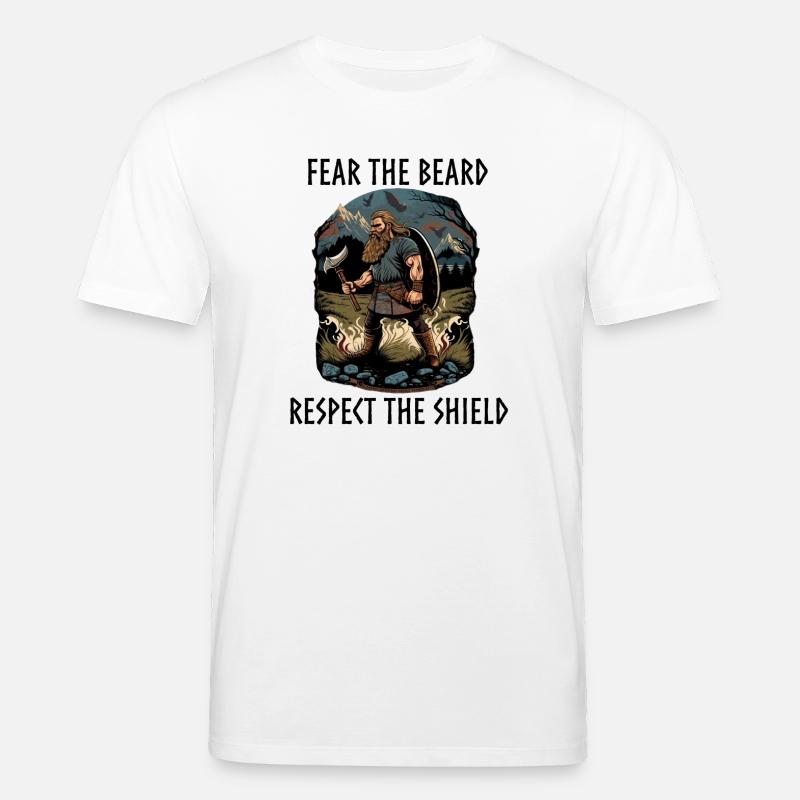 Viking with axe and shield - Stanley/Stella Unisex Bio-T-Shirt CREATOR  - Weiß