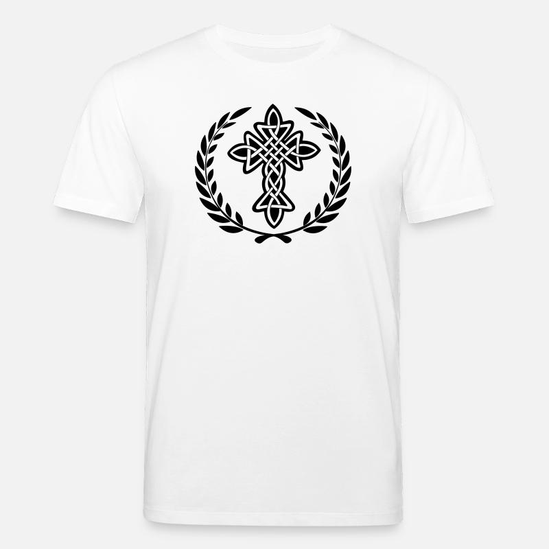 Logo de la croix celtique - T-shirt bio CREATOR Stanley/Stella Unisexe - blanc