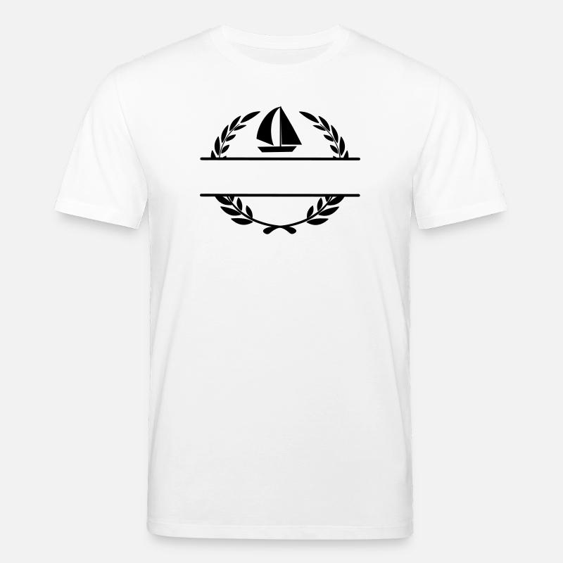 Segelboot im Lorbeerkranzmonogramm - Stanley/Stella Unisex Bio-T-Shirt CREATOR  - Weiß