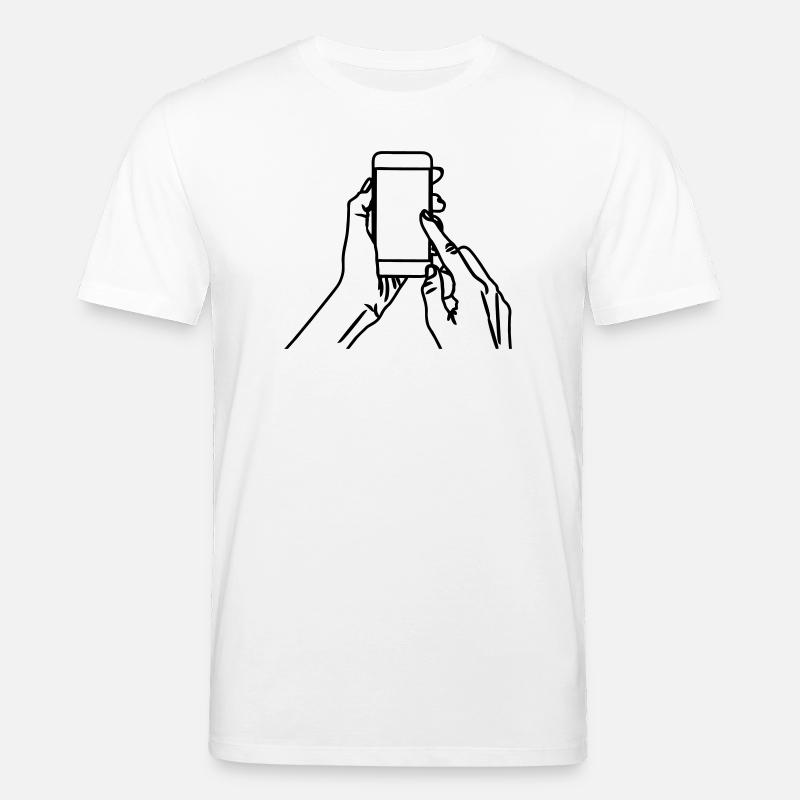 Smartphone in der Hand - Stanley/Stella Unisex Bio-T-Shirt CREATOR  - Weiß