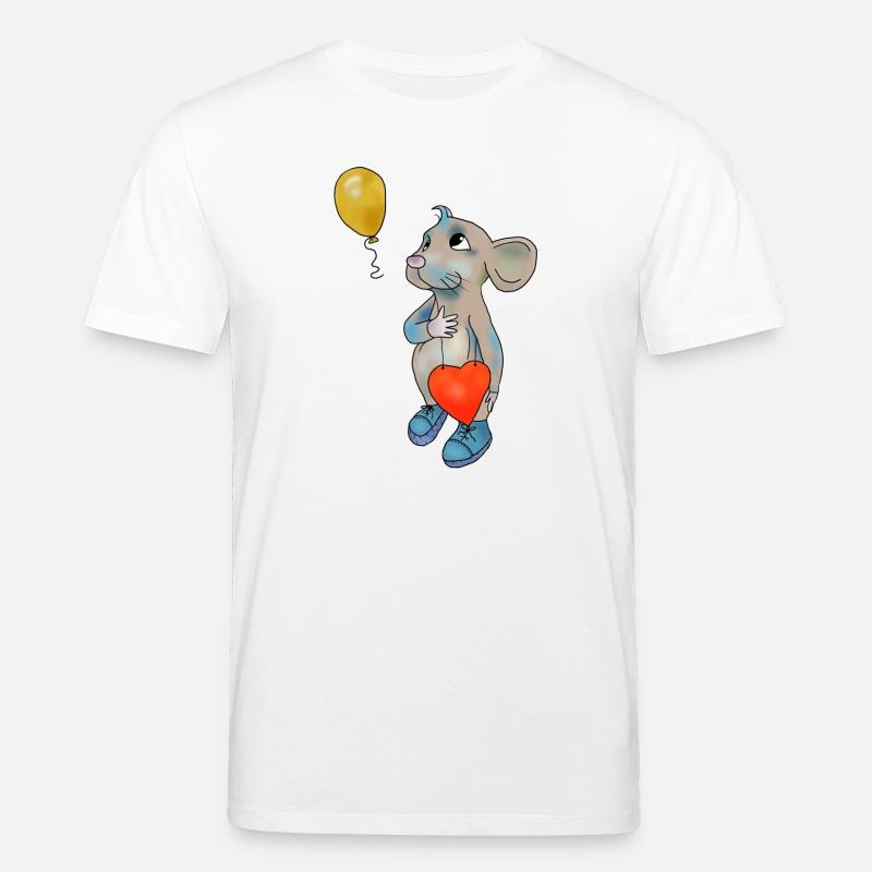 Maus und Luftbollon - Stanley/Stella Unisex Bio-T-Shirt CREATOR  - Weiß