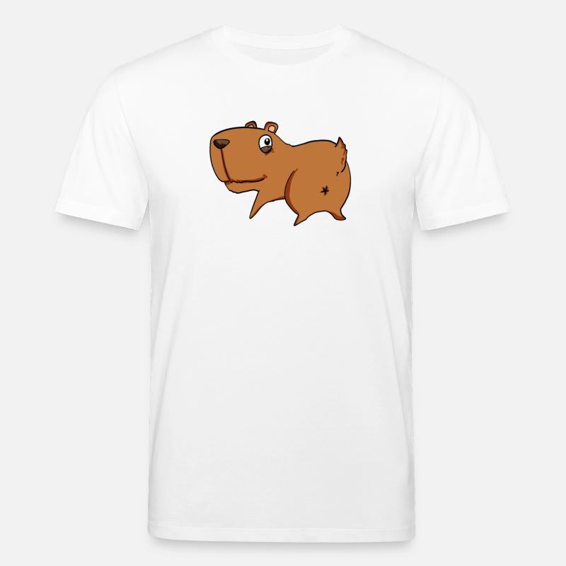 Capybara from behind - Capybara butt - Stanley/Stella CREATOR Unisex Organic T-Shirt - white