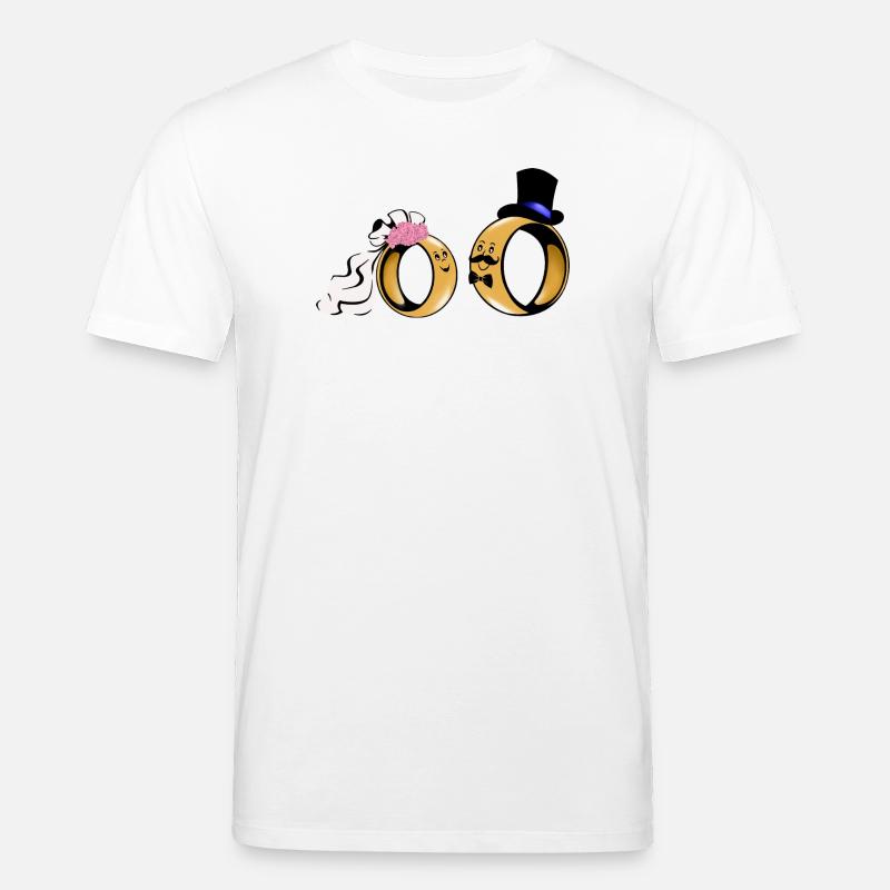 Duo de bagues de mariée Amour - T-shirt bio CREATOR Stanley/Stella Unisexe - blanc