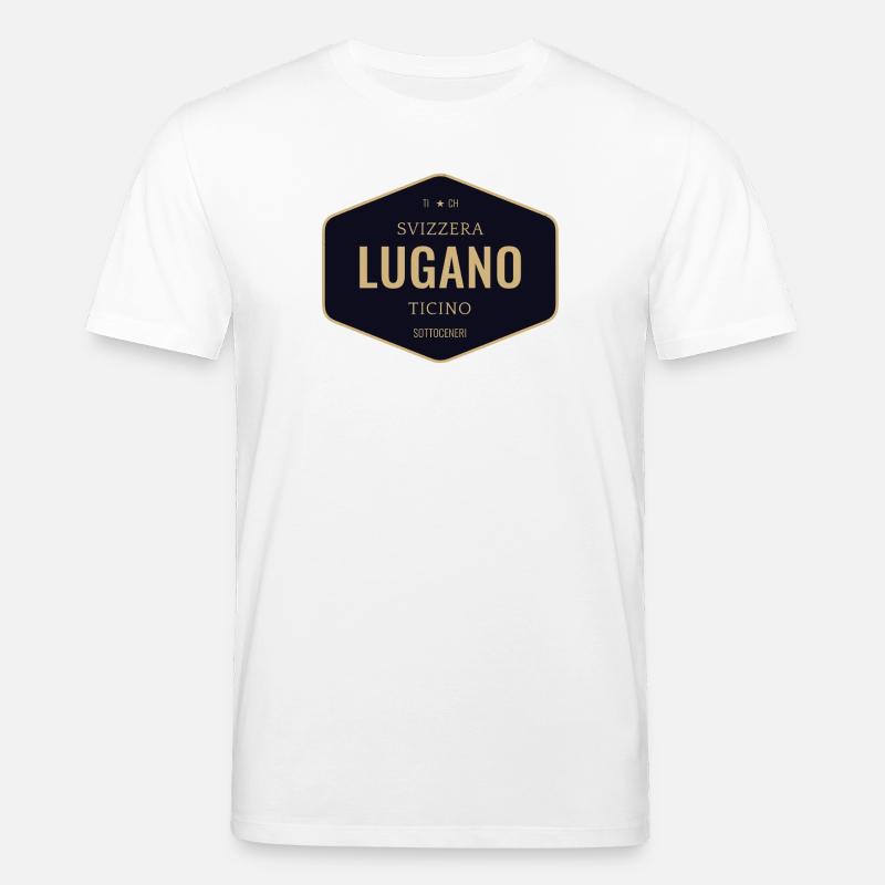 Lugano Abzeichen Gold Navy - Stanley/Stella Unisex Bio-T-Shirt CREATOR  - Weiß