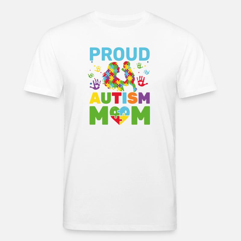 Fière maman autiste Mère sensibilisée - T-shirt bio CREATOR Stanley/Stella Unisexe - blanc
