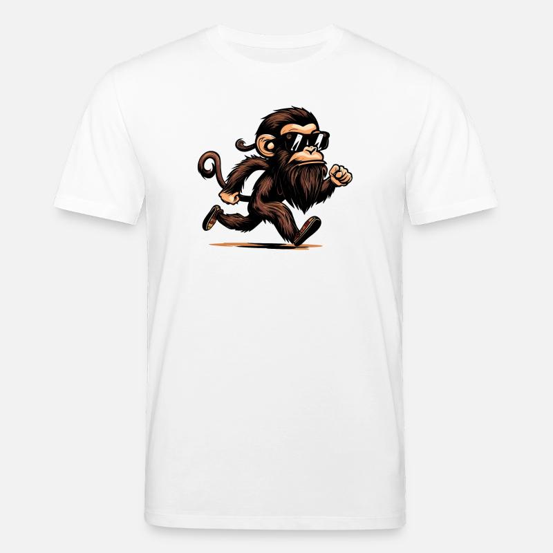 Laufender Affe - Stanley/Stella Unisex Bio-T-Shirt CREATOR  - Weiß