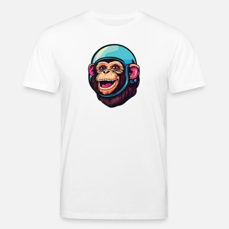 Weltraum-Affe - Stanley/Stella Unisex Bio-T-Shirt CREATOR  - Weiß