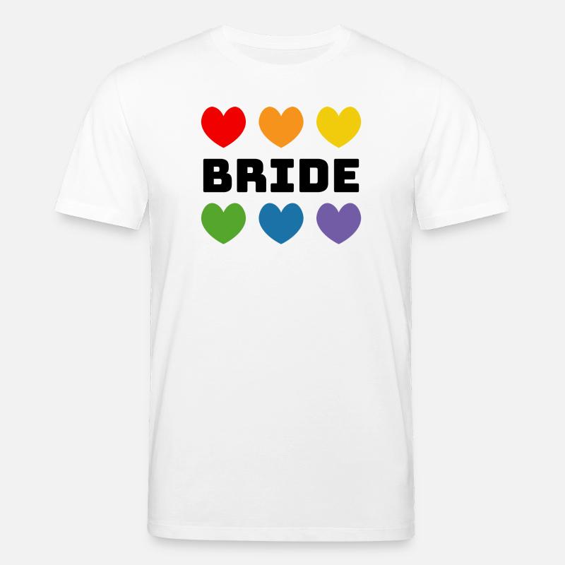 Regenbogenherzchen Bride schwarz - Stanley/Stella Unisex Bio-T-Shirt CREATOR  - Weiß