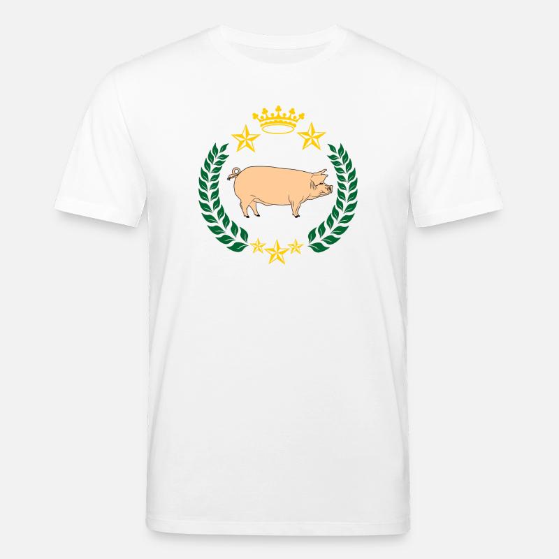 Schwein im Lorbeerkranz befleckt - Stanley/Stella Unisex Bio-T-Shirt CREATOR  - Weiß