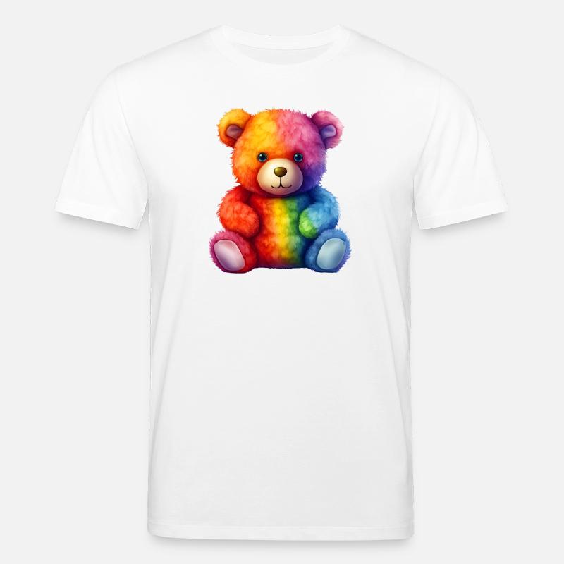 Regenbogen Plüsch Bär Umarmung - Stanley/Stella Unisex Bio-T-Shirt CREATOR - Weiß