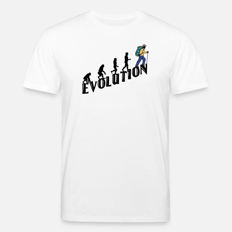 Wandern Evolution Wanderer Wanderung Klettern - Stanley/Stella Unisex Bio-T-Shirt CREATOR  - Weiß