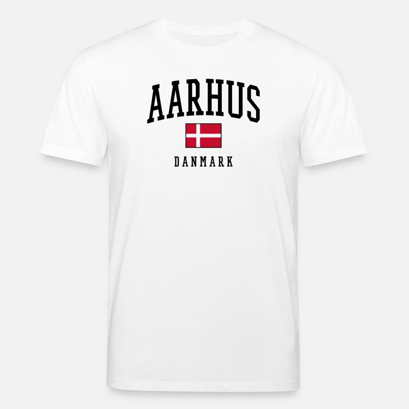 AARHUS DANMARK – Dänemark Flagge Design - Stanley/Stella Unisex Bio-T-Shirt CREATOR  - Weiß
