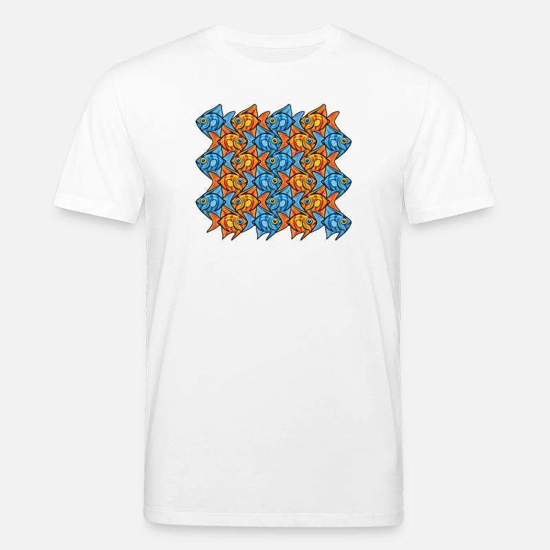 Kaiserfisch-Tessellation - Stanley/Stella Unisex Bio-T-Shirt CREATOR  - Weiß