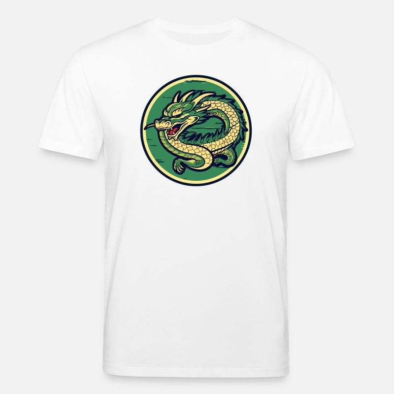 Dragon Crest Circle Patch - Stanley/Stella Unisex Bio-T-Shirt CREATOR  - Weiß