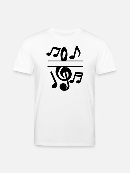 Music notes and key text banner - Stanley/Stella CREATOR Unisex Organic T-Shirt - white