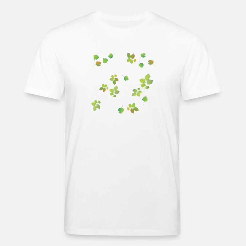 Spring Leaves Pattern - Stanley/Stella CREATOR Unisex Organic T-Shirt - white