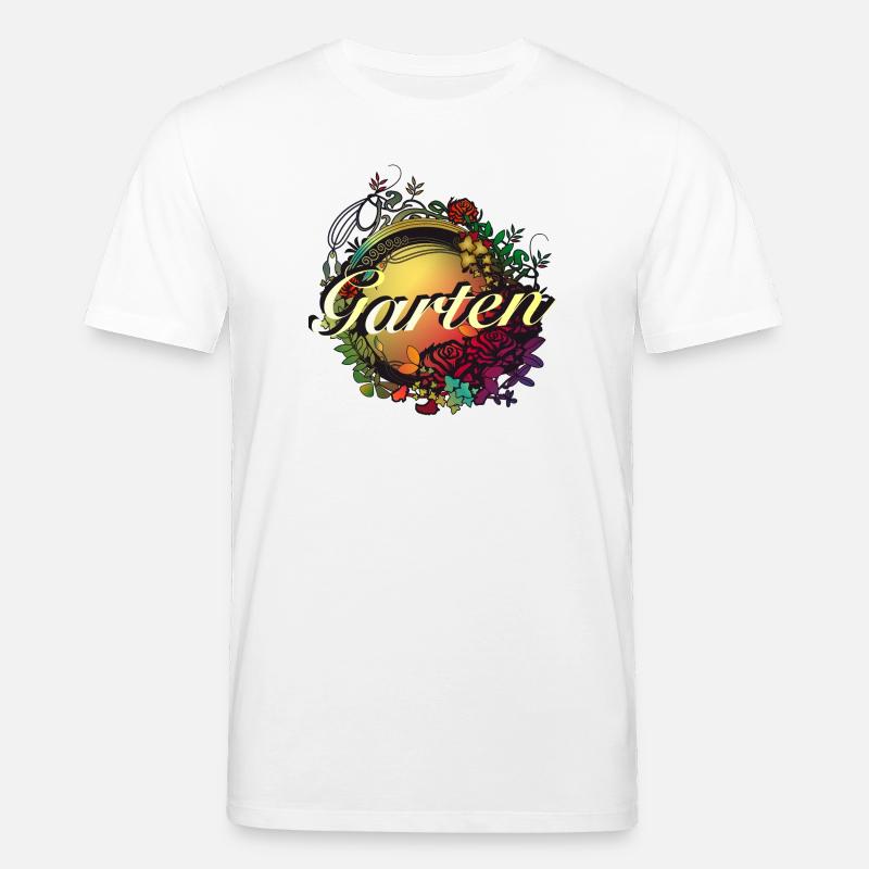 bunter Garten in Jugendstil Glasfenster Optik - Stanley/Stella Unisex Bio-T-Shirt CREATOR  - Weiß