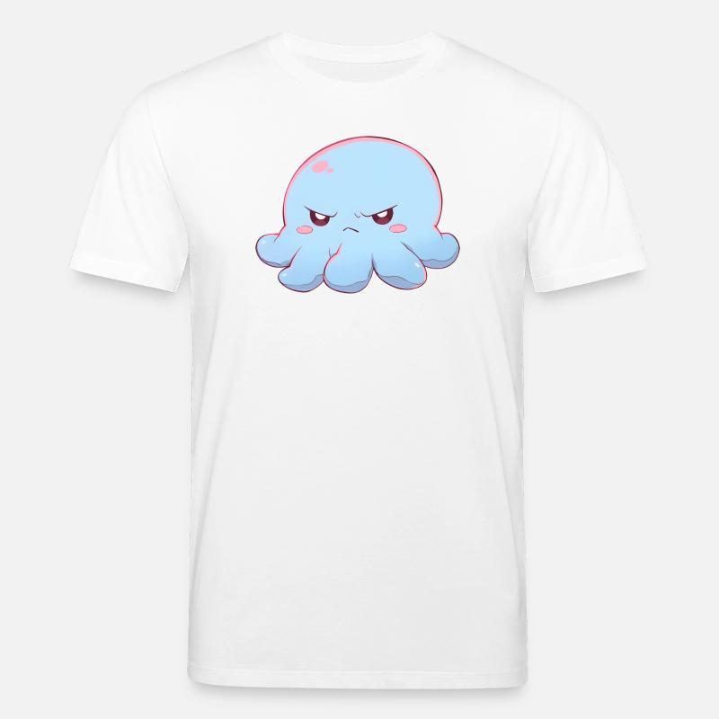 Blue grumpy octopus - Stanley/Stella Unisex Bio-T-Shirt CREATOR  - Weiß