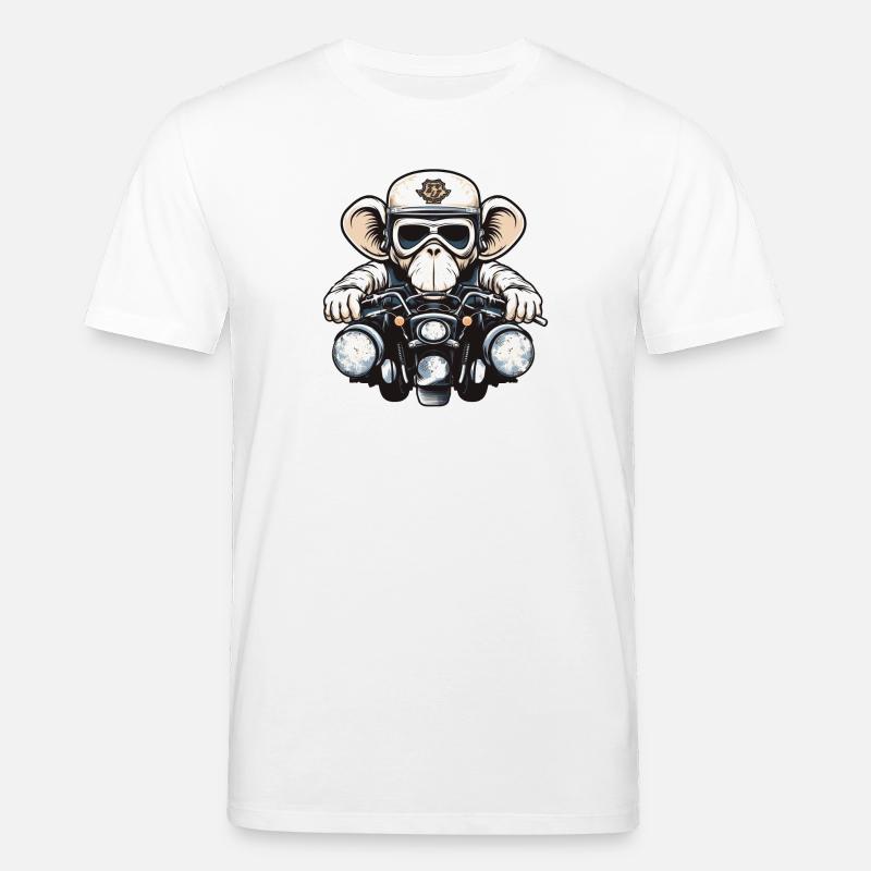 Affe auf Motorrad - Stanley/Stella Unisex Bio-T-Shirt CREATOR  - Weiß