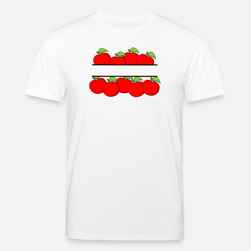 Äpfelfahne mit rotem Apfel - Stanley/Stella Unisex Bio-T-Shirt CREATOR  - Weiß