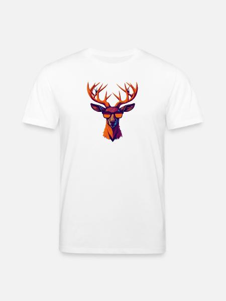 Retro Deer Revolt - Stanley/Stella CREATOR Unisex Organic T-Shirt - white