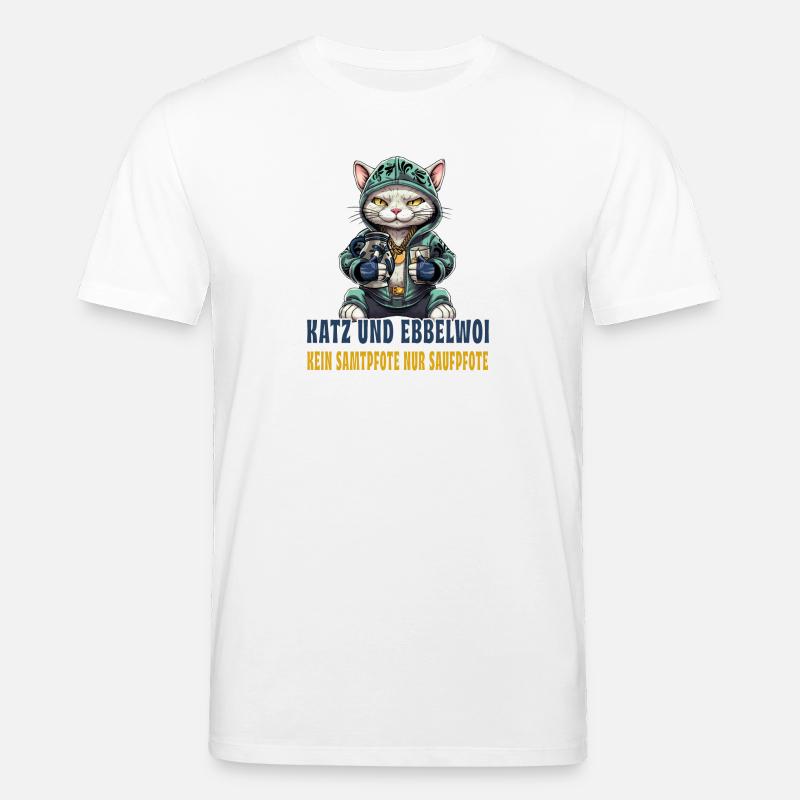 Apfelwein und Katzen Design - Stanley/Stella Unisex Bio-T-Shirt CREATOR  - Weiß