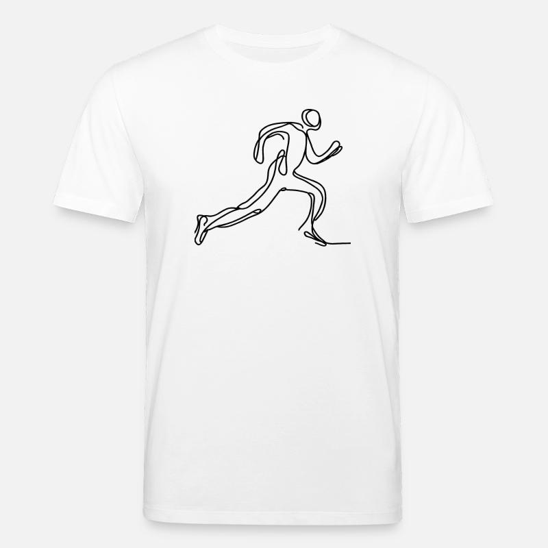 Running One Line Art - Stanley/Stella Unisex Bio-T-Shirt CREATOR  - Weiß